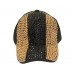 Black Gold Crystal Vertical Stripe Black Ball Cap Black Gold Crystal Vertical Stripe Black Ball Cap