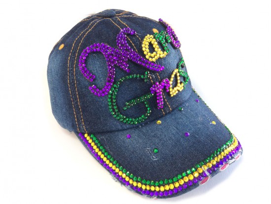 Mardi Gras Denim Ball Cap