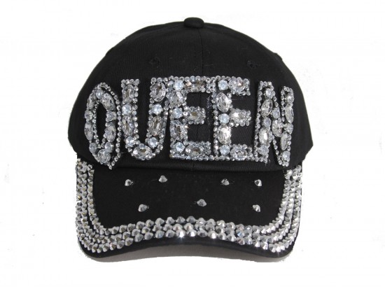 Crystal QUEEN Black Ball Cap
