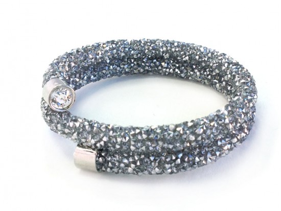 Silver Crystal Encrsted Wrap Bracelet