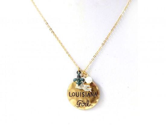 Gold Louisiana Girl Necklace