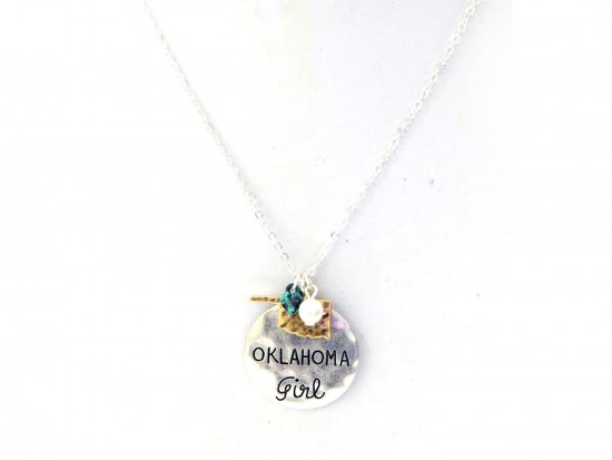 Silver Oklahoma Girl Necklace