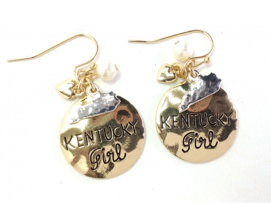 Gold Kentucky Girl Hook Earrings