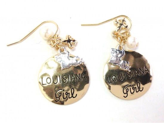 Gold Louisiana Girl Hook Earrings Gold Louisiana Girl Hook Earrings