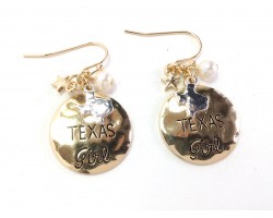 Gold Texas Girl Hook Earrings