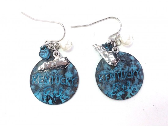 Patina Kentucky Girl Hook Earrings