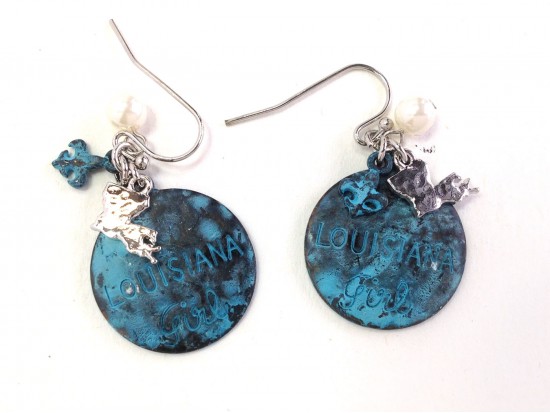 Patina Louisiana Girl Hook Earrings Patina Louisiana Girl Hook Earrings