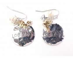 Silver Louisiana Girl Hook Earrings Silver Louisiana Girl Hook Earrings