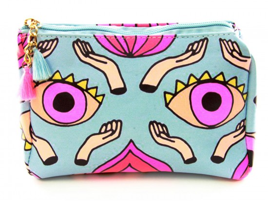 Pink Eyes Hands Print Vinyl Bag Accessory