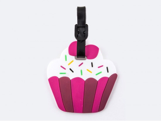 Pink Cupcake Sprinkles Silicon Luggage Tag