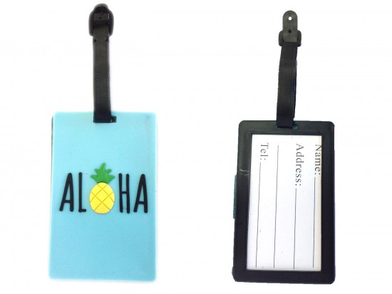 Turquoise Aloha Pineapple Silicon Luggage Tag
