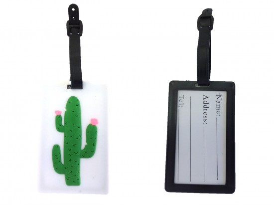 Green Cactus Silicon Luggage Tag