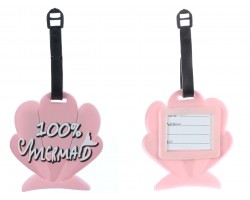 Pink 100% Mermaid Silicon Luggage Tag