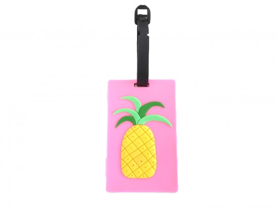 Pineapple Silicon Luggage Tag. Pink