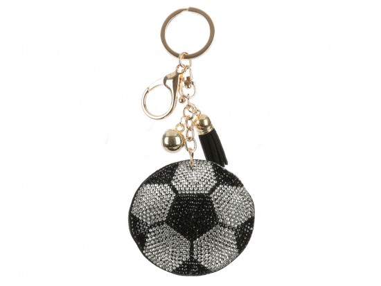 Black White Puffy Style Soccer Ball Key Chain Black White Puffy Style Soccer Ball Key Chain