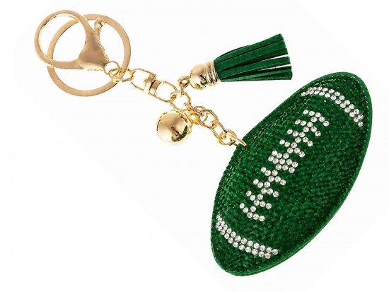 Green Clear Football Puffy Tassel Key Chain Green Clear Football Puffy Tassel Key Chain