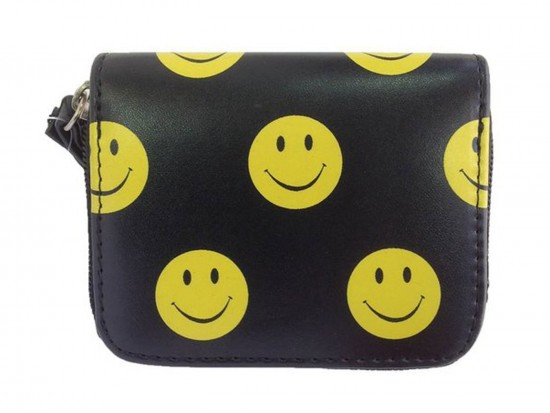 Black Yellow Emoji Small Zipper Wallet Black Yellow Emoji Small Zipper Wallet