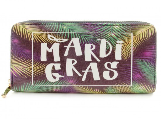 Mardi Gras Leaves Zipper Wallet Mardi Gras Leaves Zipper Wallet