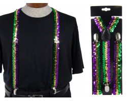 Mardi Gras Sequin Suspenders