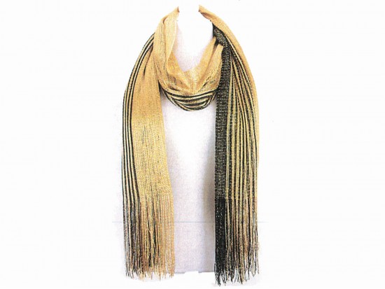Black Gold Shimmer Oblong Scarf
