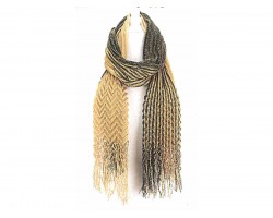 Black Gold Corrugated Oblong Scarf