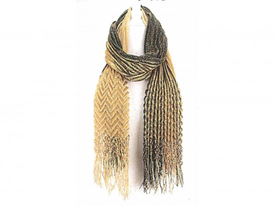 Black Gold Corrugated Oblong Scarf