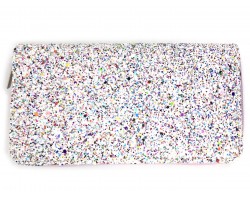 Multi White Glitter Zipper Wallet