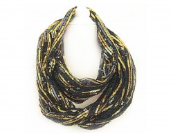 Black Gold Sequin Infinity Scarf