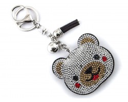 Clear Bear Crystal Tassel Key Chain
