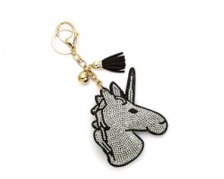 Clear Crystal Unicorn Tassel Puffy Keychain Clear Crystal Unicorn Tassel Puffy Keychain