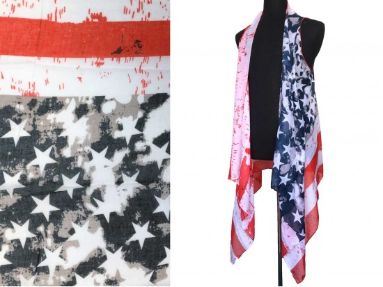 USA Flag Bright Distress Theme Kimono