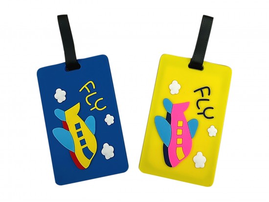 Assorted Fly Airplane Silicon Luggage Tag