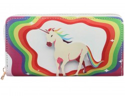 Multi Rainbow Unicon Zipper Wallet