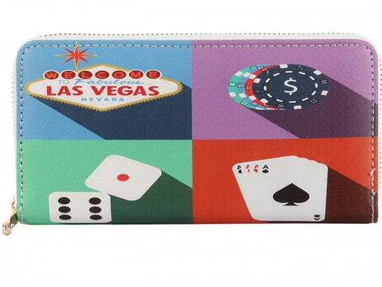 Multi Las Vegas Theme Zipper Wallet