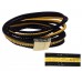 Black Gold Crystal Leather Wrap Magnetic Bracelet