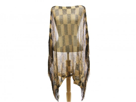 Black Gold Checker Poncho