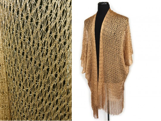 Gold Shimmer Fringe Kimono