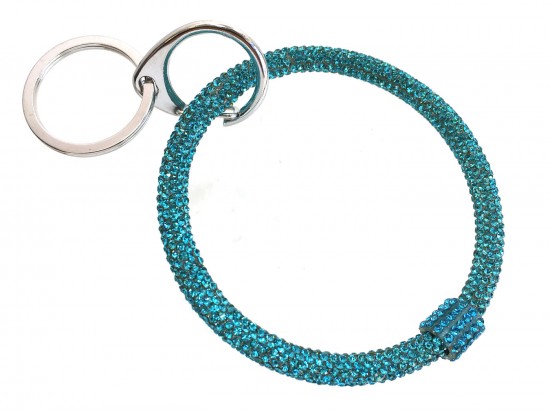 Aqua Crystal Bangle Key Chain