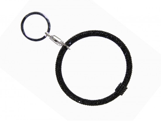 Black Crystal Bangle Key Chain