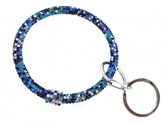 Blue Multi Crystal Bangle Key Chain