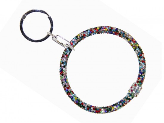 Dark Multi Crystal Bangle Key Chain