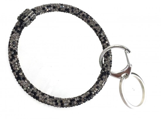 Gray Multi Crystal Bangle Key Chain