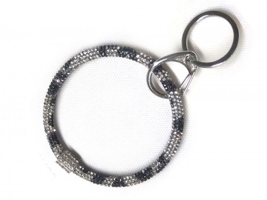 Snow Leopard Crystal Bangle Key Chain