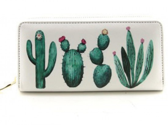 Green Cacti Zipper Wallet