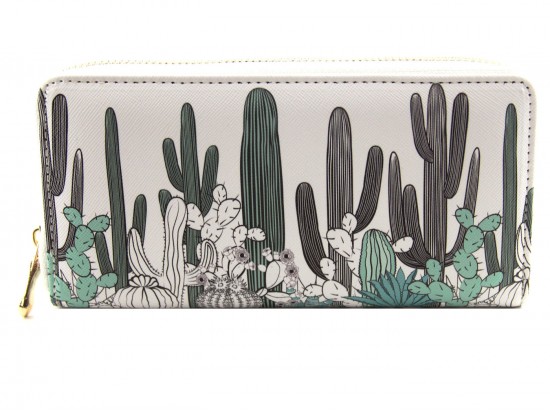 Green Cacti Zipper Wallet