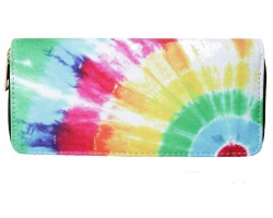 Multi Tie Dye Pattern Zipper Wallet