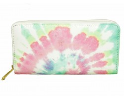 Pastel Multi Tie Dye Pattern Zipper Wallet