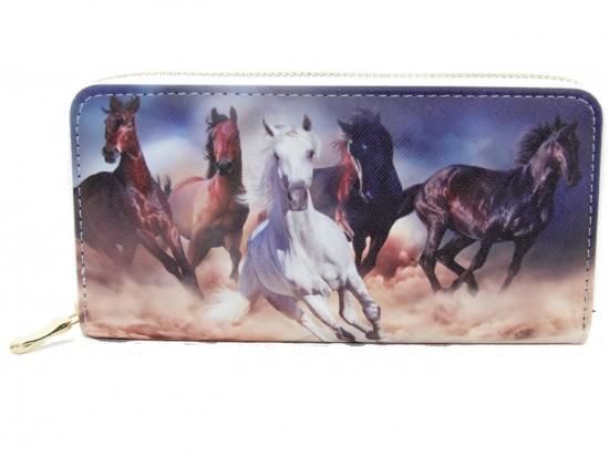 Multi Horses Zipper Wallet
