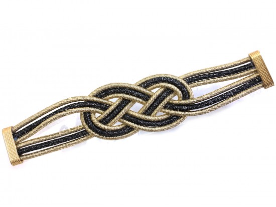 Black Gold 2 Knot Mesh Magnetic Bracelet