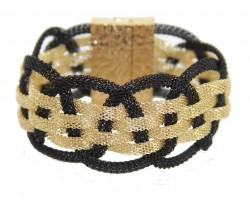 Black Gold Braided Mesh Magnetic Bracelet Black Gold Braided Mesh Magnetic Bracelet